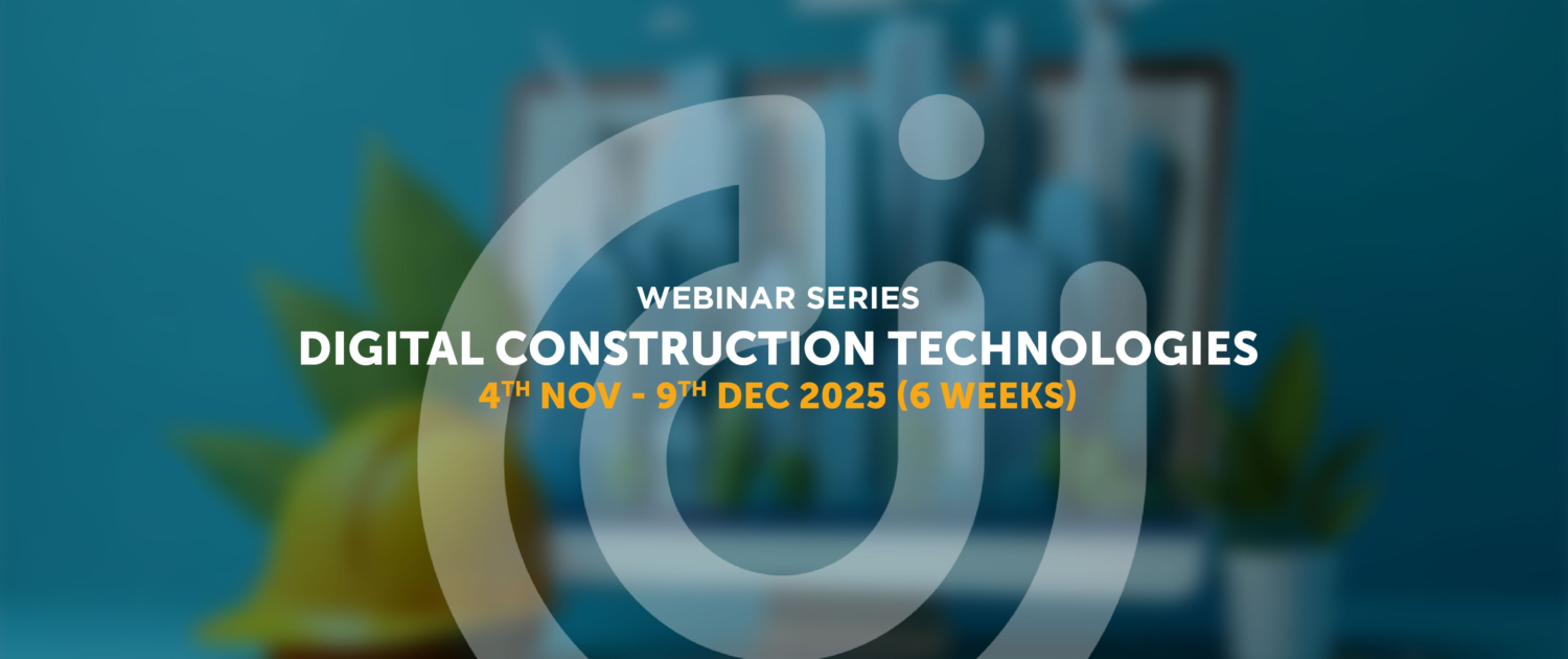 Digital Construction technologies Webina covers_10 Construct Innovate is delighted to bring to members a free webinar series on the topic of Digital Construction Technologies, taking place each Tuesday from 12-1pm for 6 weeks commencing on the 4th November 2025. This topic will cover the use of data in the construction industry, which includes broad areas of building information modelling (BIM) technology, digital twinning, simulation and visualisation methods. Digitalisation fundamentally changes the ways in which construction teams interact. Technologies such as BIM can seamlessly monitor the materials and products delivered to the construction site, in a manner that respects the need for sustainability and traceability. Sensors provide data for digital twins and their incorporation into construction elements; while augmented reality technologies are beginning to be used for site inspections, allowing continuous monitoring of construction process and conducting quality control checks with greater ease. This series aligns with SDG 9 (Industry, Innovation and Infrastructure), SDG 11 (Sustainable Cities and Communities) and SDG 12 (Responsible Consumption and Production).